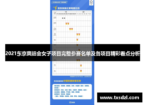 2021东京奥运会女子项目完整参赛名单及各项目精彩看点分析
